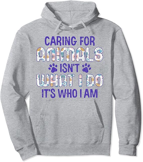 Caring For Animals Funny Adoption Graphic Pullover Hoodie Amazon.co